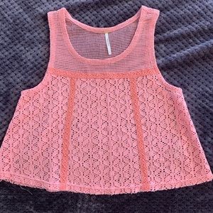 Free People Tank Top - Pink Mesh